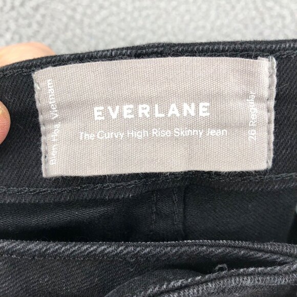 Everlane Jeans Womens 26 Black Curvy High Rise Skinny Leg Stretch Slimming Denim - Picture 5 of 11